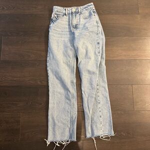 Zara US 2 EU 34 High Waisted Straight Denim Jeans